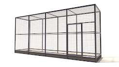 Aluminium vogelkooi Deluxe  13mm gaas  412 x 102 x 188 cm
