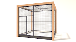 Aluminium vogelkooi Deluxe met Douglas Staanders  13mm gaas  222 x 211 x 197 cm