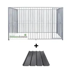 Hondenkennel Deur Rechts met Dak  3 x 2 meter  S8  P5