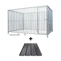 Hondenkennel Deur Rechts met Dak  3 x 2 meter  S8  P15