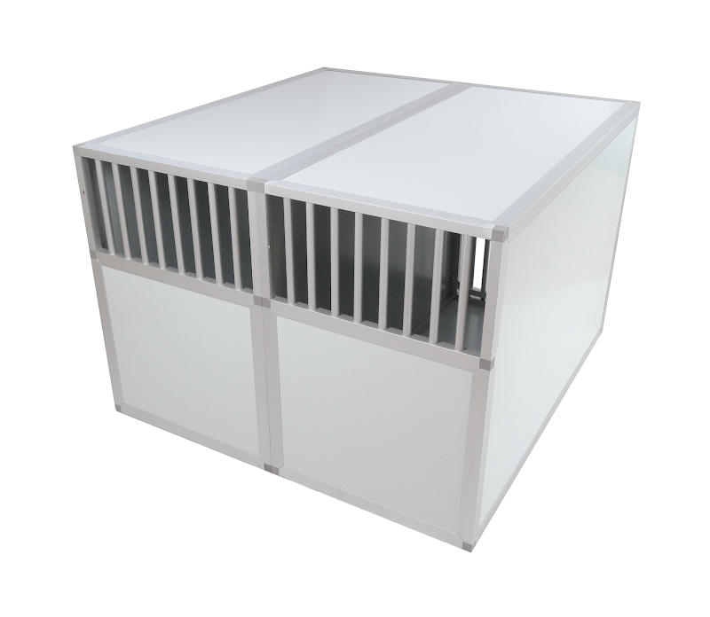 Autobench Pro Aluminium Recht Model Dubbel met Spijlen  B 95 x D 100 x H 67 cm